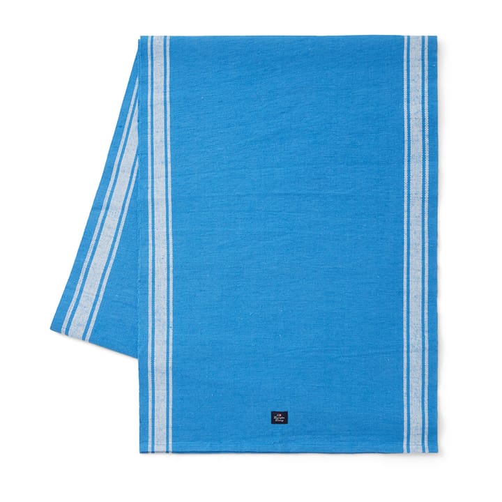 Cotton Jute Runner with Side Stripes 50x250 cm - Blauw-wit - Lexington