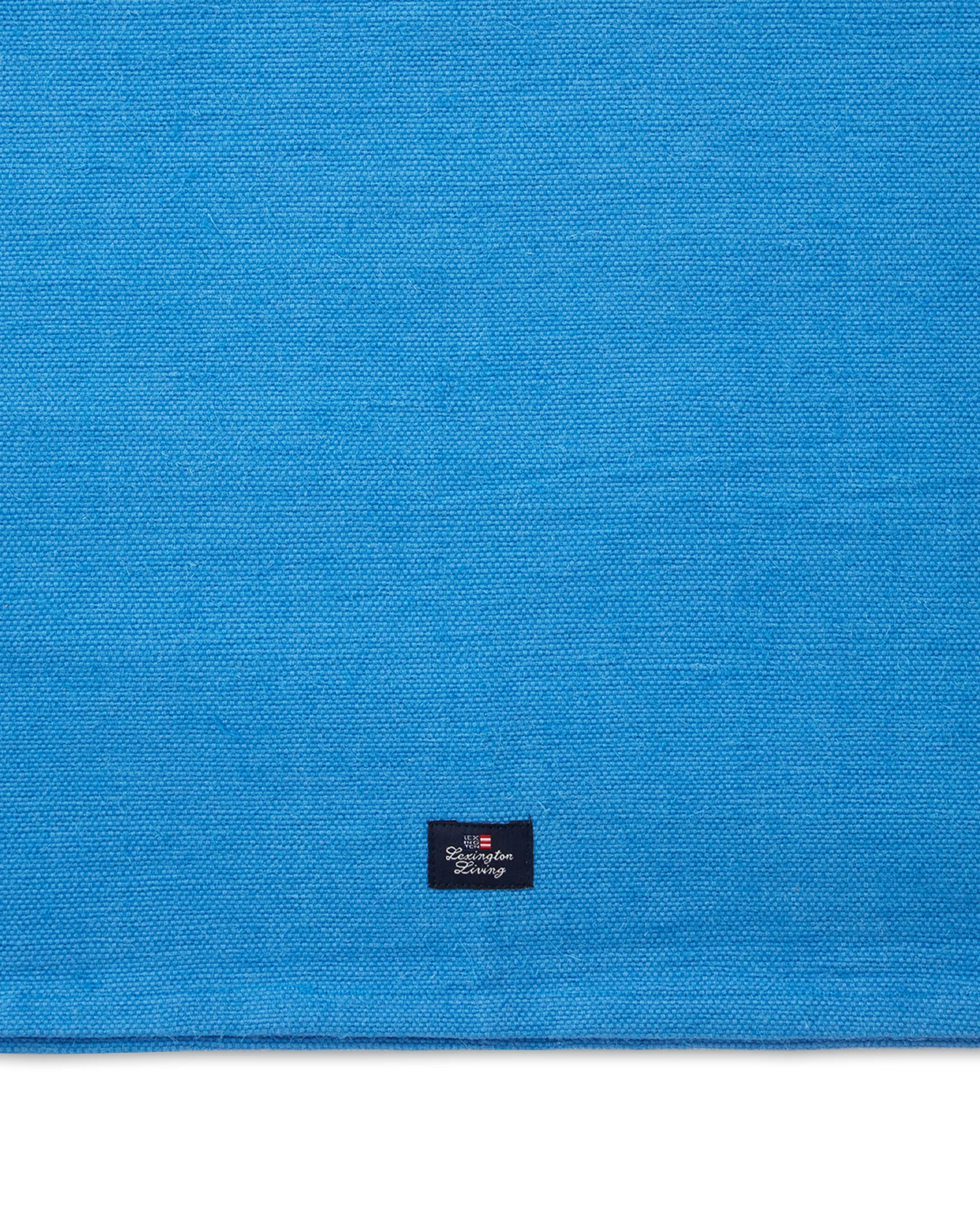 Cotton Jute Runner with Side Stripes 50x250 cm, Blauw-wit Lexington