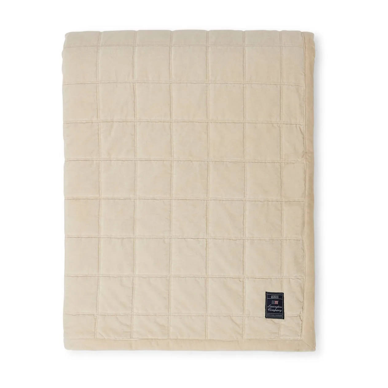 Cotton Velvet quilted sprei 160x240 cm, Light beige Lexington