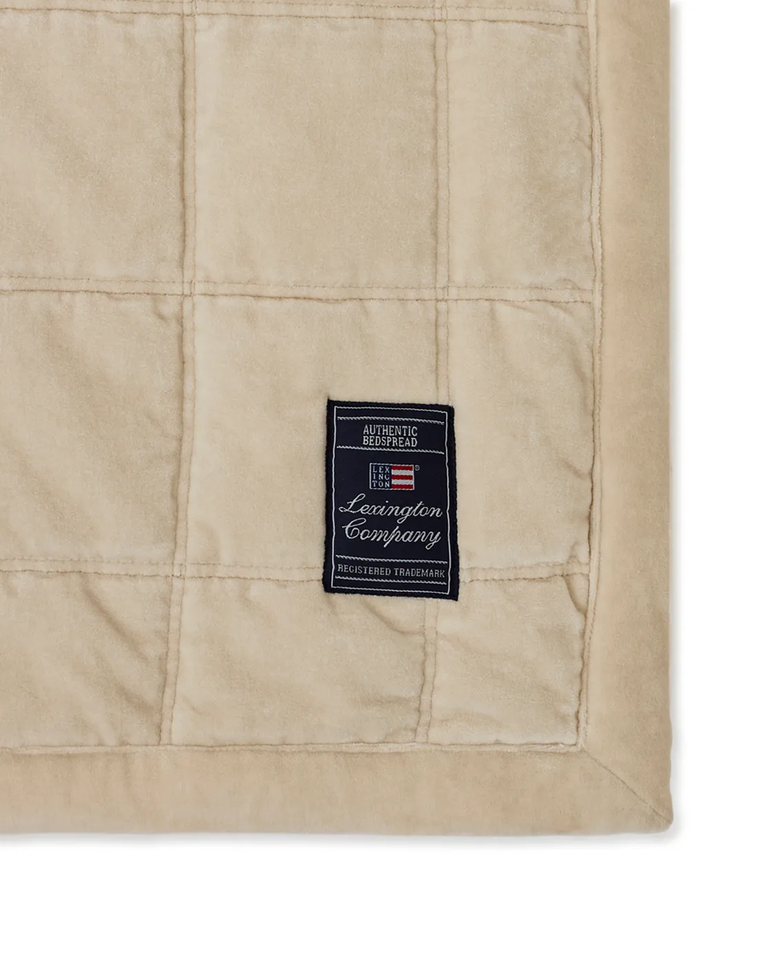 Cotton Velvet quilted sprei 160x240 cm, Light beige Lexington