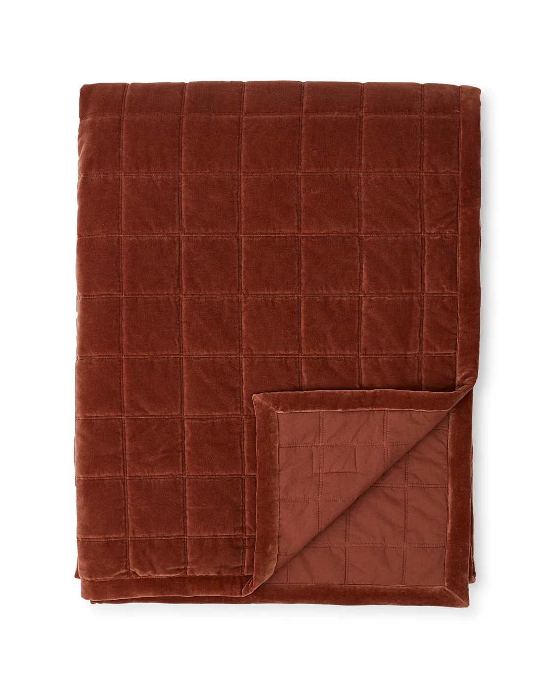 Cotton Velvet quilted sprei 160x240 cm, Rustic Brown Lexington