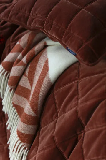 Cotton Velvet quilted sprei 160x240 cm - Rustic Brown - Lexington