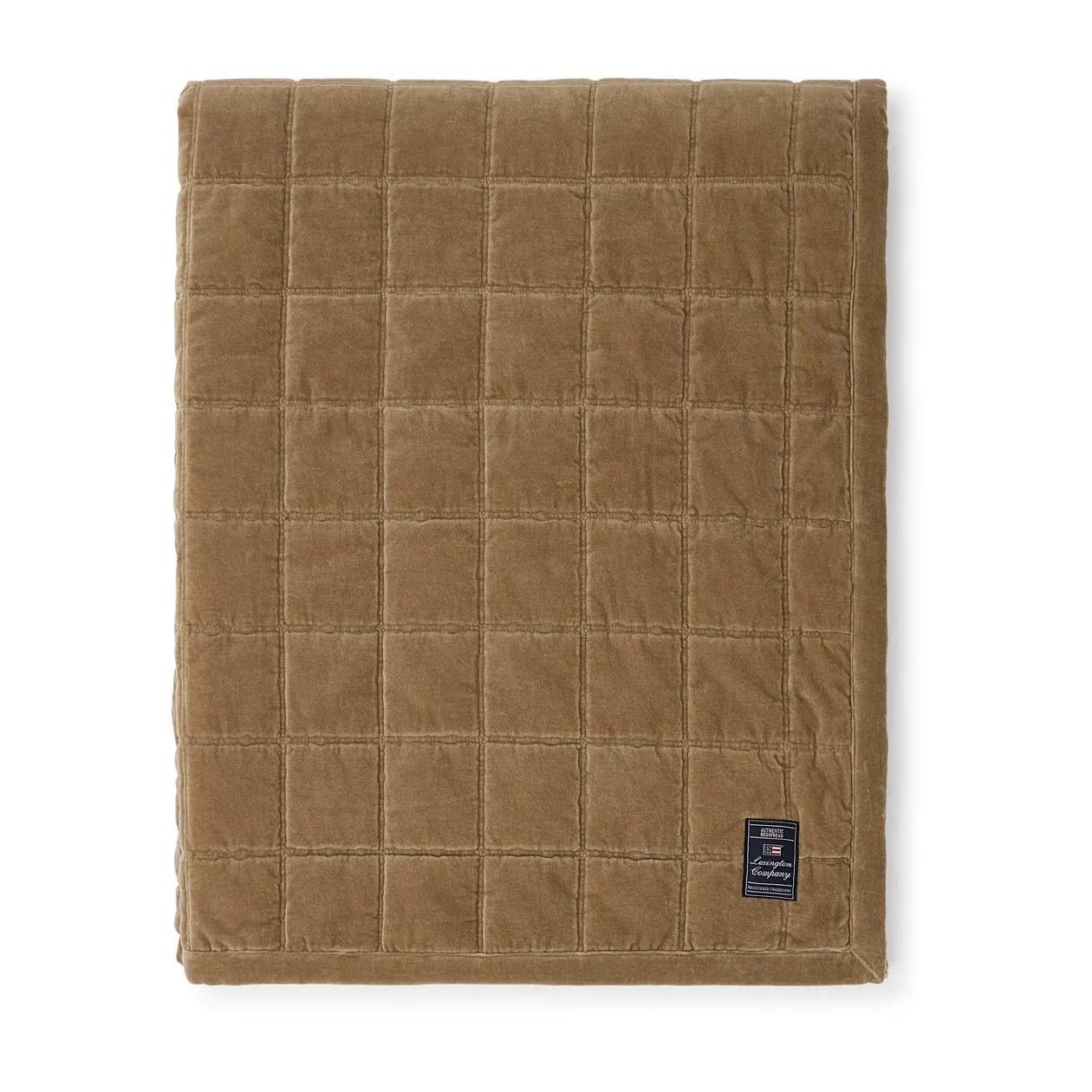 Cotton Velvet quilted sprei 160x240 cm, Walnut Lexington