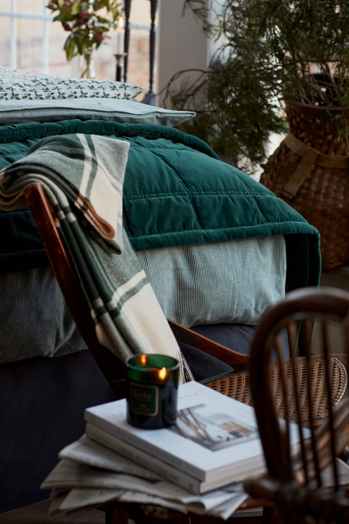 Cotton Velvet quilted sprei 240x260 cm, Green Lexington