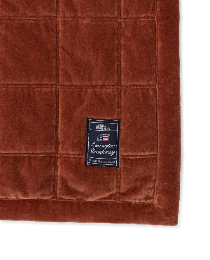 Cotton Velvet quilted sprei 240x260 cm, Rustic Brown Lexington