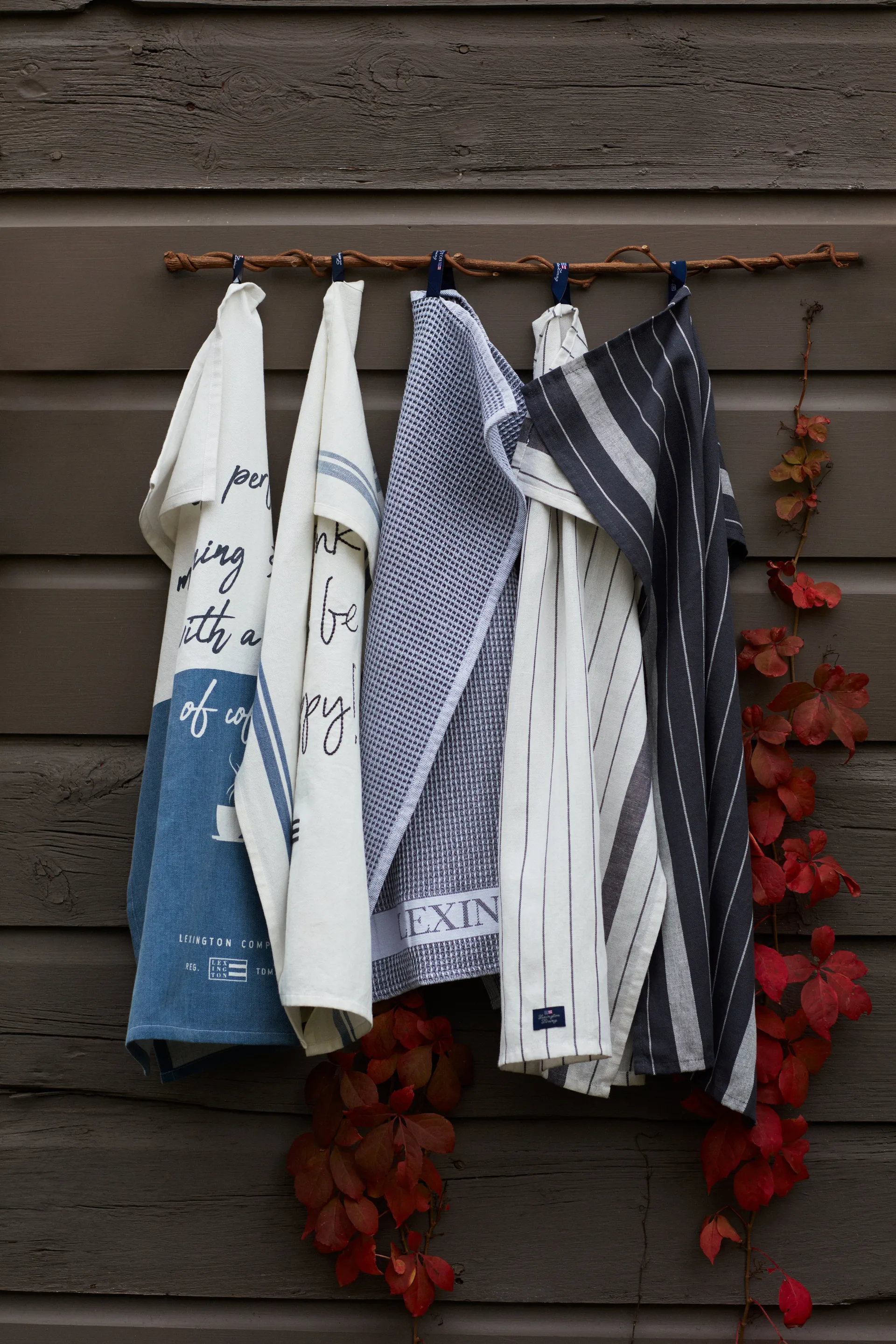 Cotton Waffle keukenhanddoek 45x70 cm, Dark gray-white Lexington