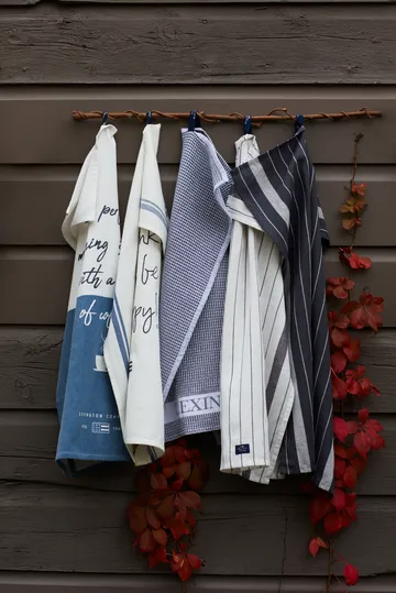 Cotton Waffle keukenhanddoek 45x70 cm - Dark gray-white - Lexington