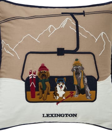 Dog lift eko. katoen twill kussensloop 50x50 cm - Beige-white - Lexington