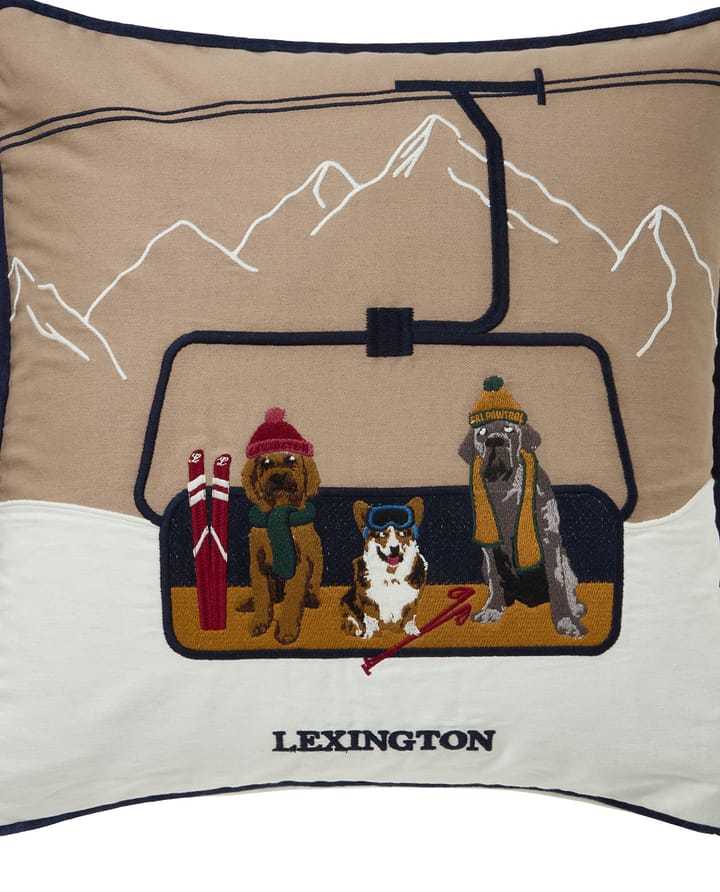Dog lift eko. katoen twill kussensloop 50x50 cm, Beige-white Lexington