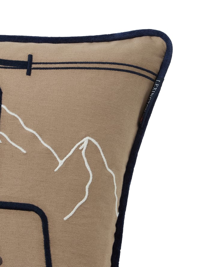 Dog lift eko. katoen twill kussensloop 50x50 cm, Beige-white Lexington