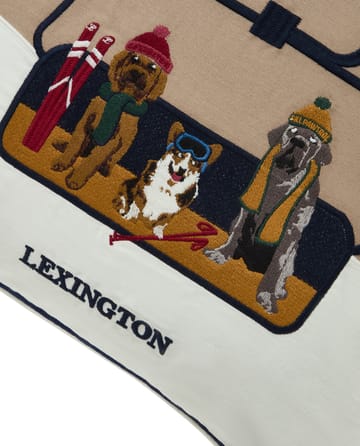 Dog lift eko. katoen twill kussensloop 50x50 cm - Beige-white - Lexington