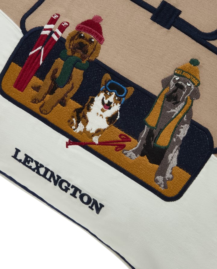 Dog lift eko. katoen twill kussensloop 50x50 cm, Beige-white Lexington