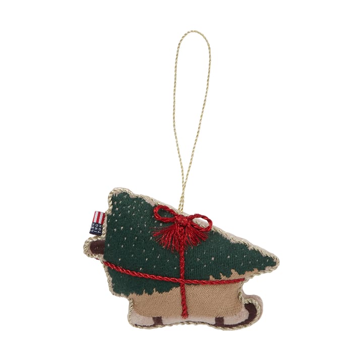 Dog sleigh ecologisch katoen kersthangertje - Multi - Lexington