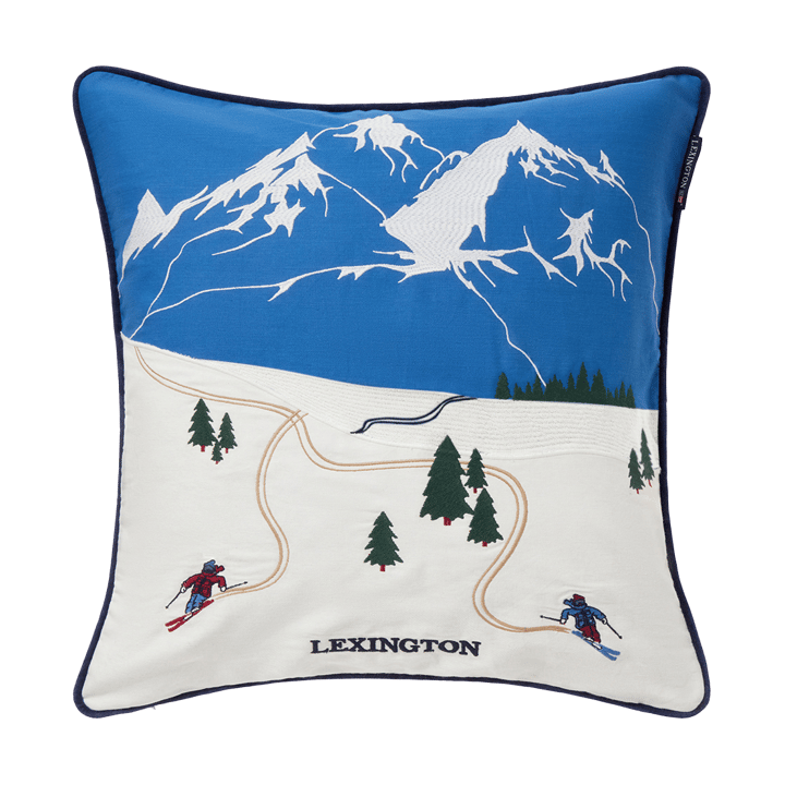 Down hill eko. katoen twill kussensloop 50x50 cm - Blue-White - Lexington