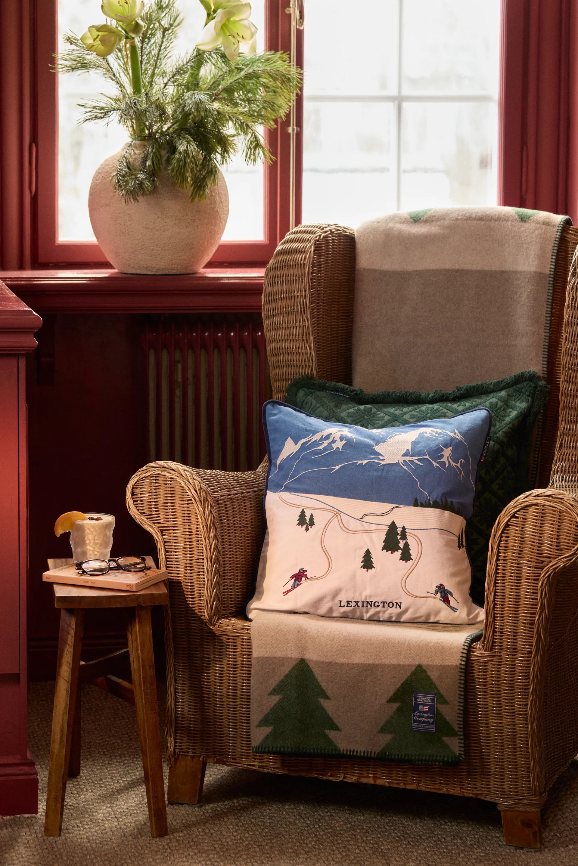 Down hill eko. katoen twill kussensloop 50x50 cm, Blue-White Lexington