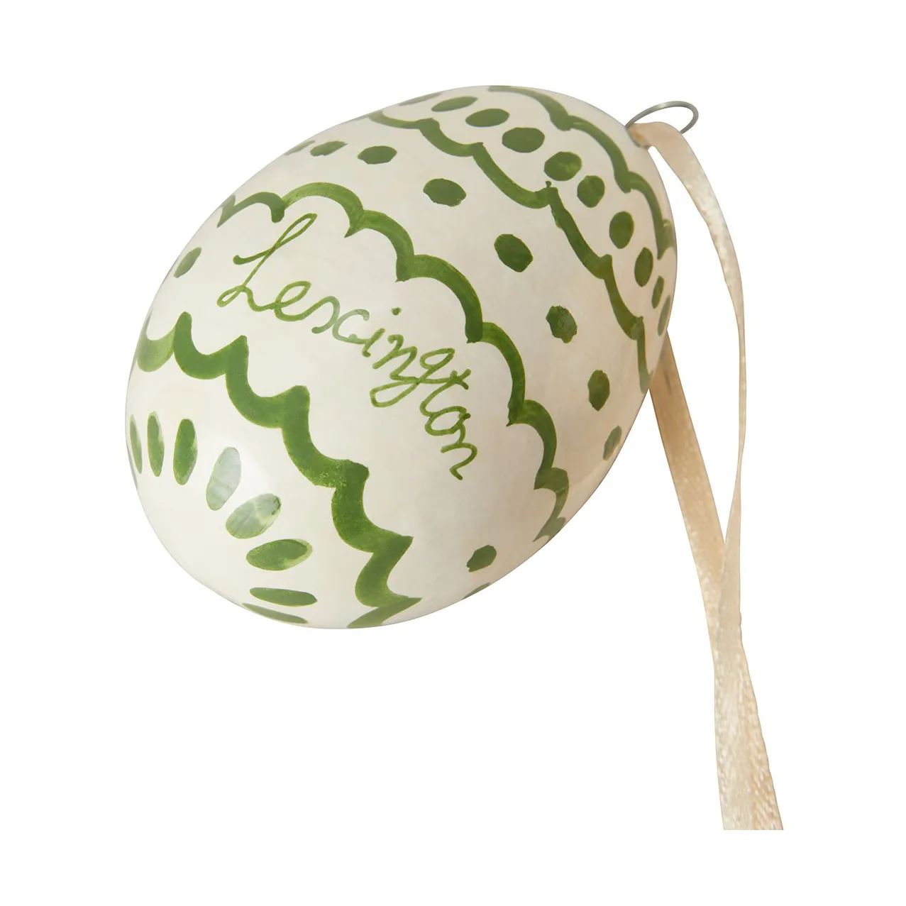 Easter Eggs in Papier Maché  paashanger 2-pack, Green-yellow Lexington