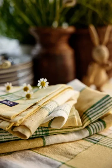 Easter Linen/Cotton tafelkleed 150x250 cm - Yellow-green - Lexington
