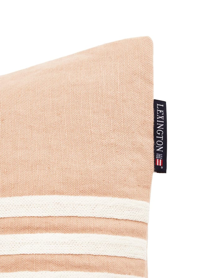 Emboidery Striped Linen/Cotton kussensloop 50x50 cm, Beige-white Lexington