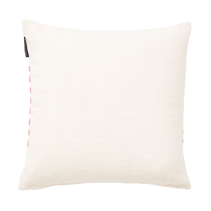Emboidery Striped Linen/Cotton kussensloop 50x50 cm, Off White-red Lexington