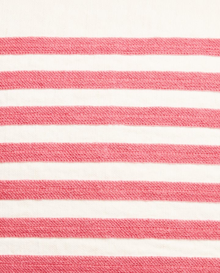Emboidery Striped Linen/Cotton kussensloop 50x50 cm, Off White-red Lexington