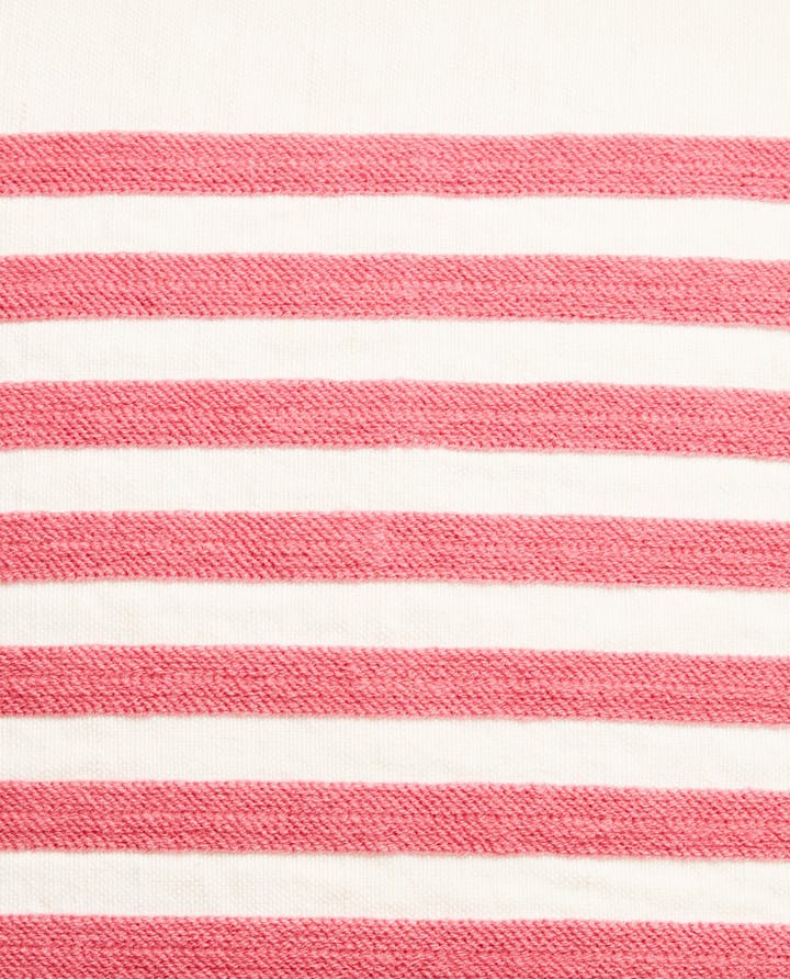 Emboidery Striped Linen/Cotton kussensloop 50x50 cm - Off White-red - Lexington