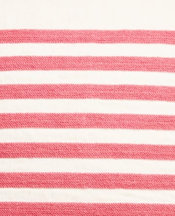 Emboidery Striped Linen/Cotton kussensloop 50x50 cm - Off White-red - Lexington