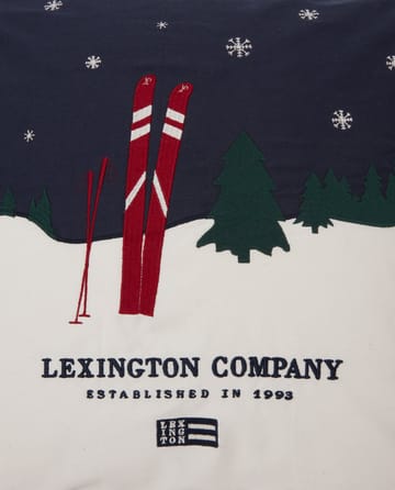 Evening Skis Org Cotton Twill kussenhoes 50x50 cm - Dark blue-white multi - Lexington