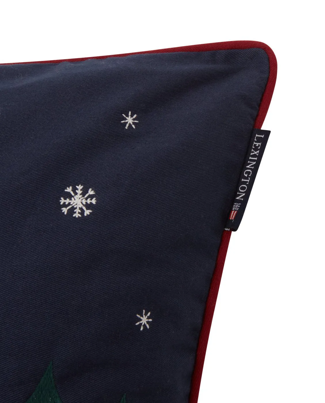 Evening Skis Org Cotton Twill kussenhoes 50x50 cm, Dark blue-white multi Lexington