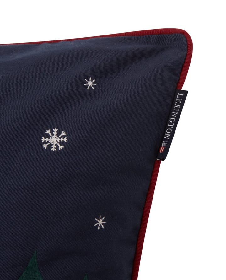 Evening Skis Org Cotton Twill kussenhoes 50x50 cm, Dark blue-white multi Lexington