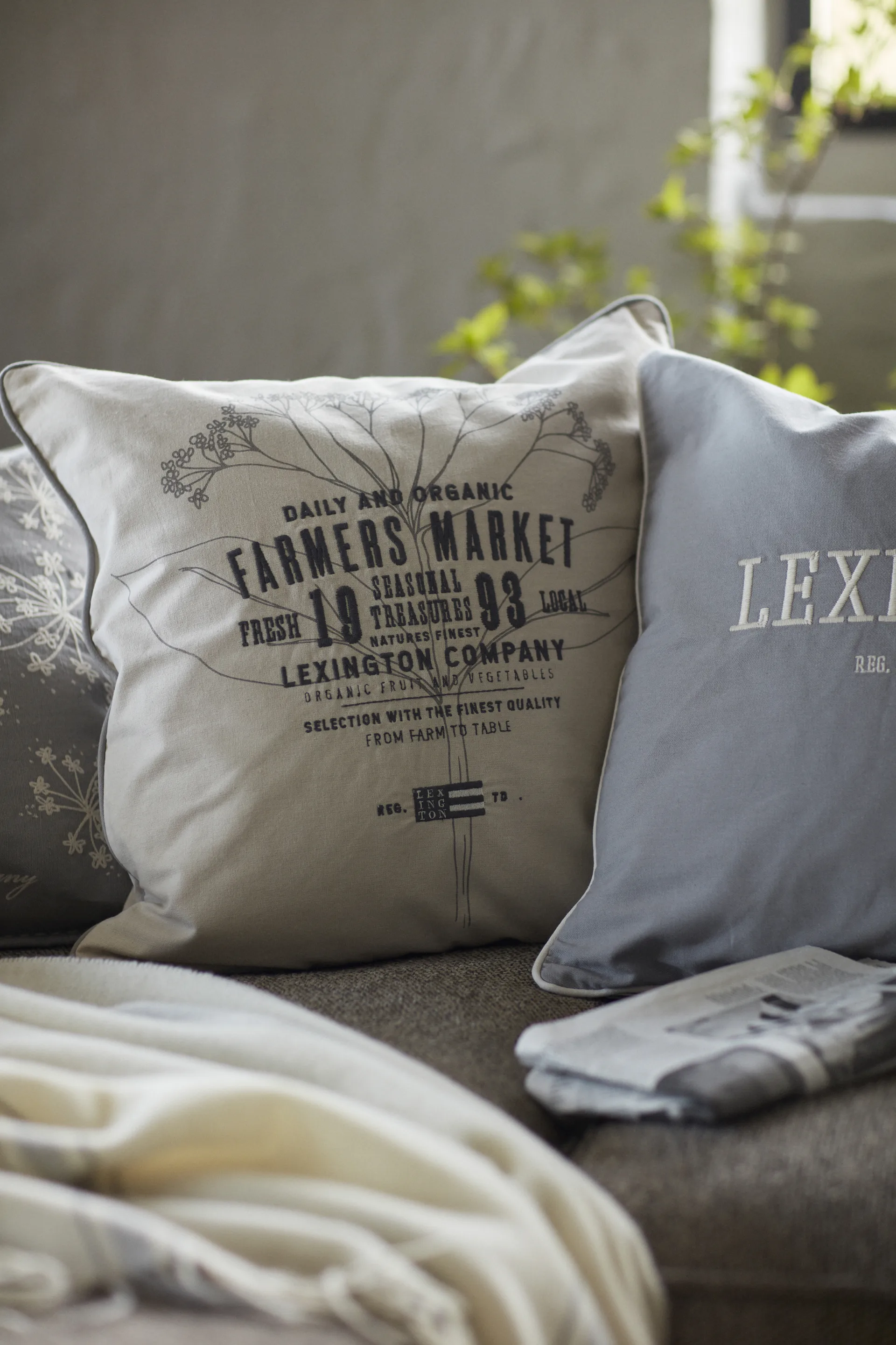 Farmers Market kussenhoes 50x50 cm, Beige Lexington