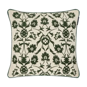 Flower Embroidered Wool Mix kussenhoes 50x50 cm - Light beige-green - Lexington