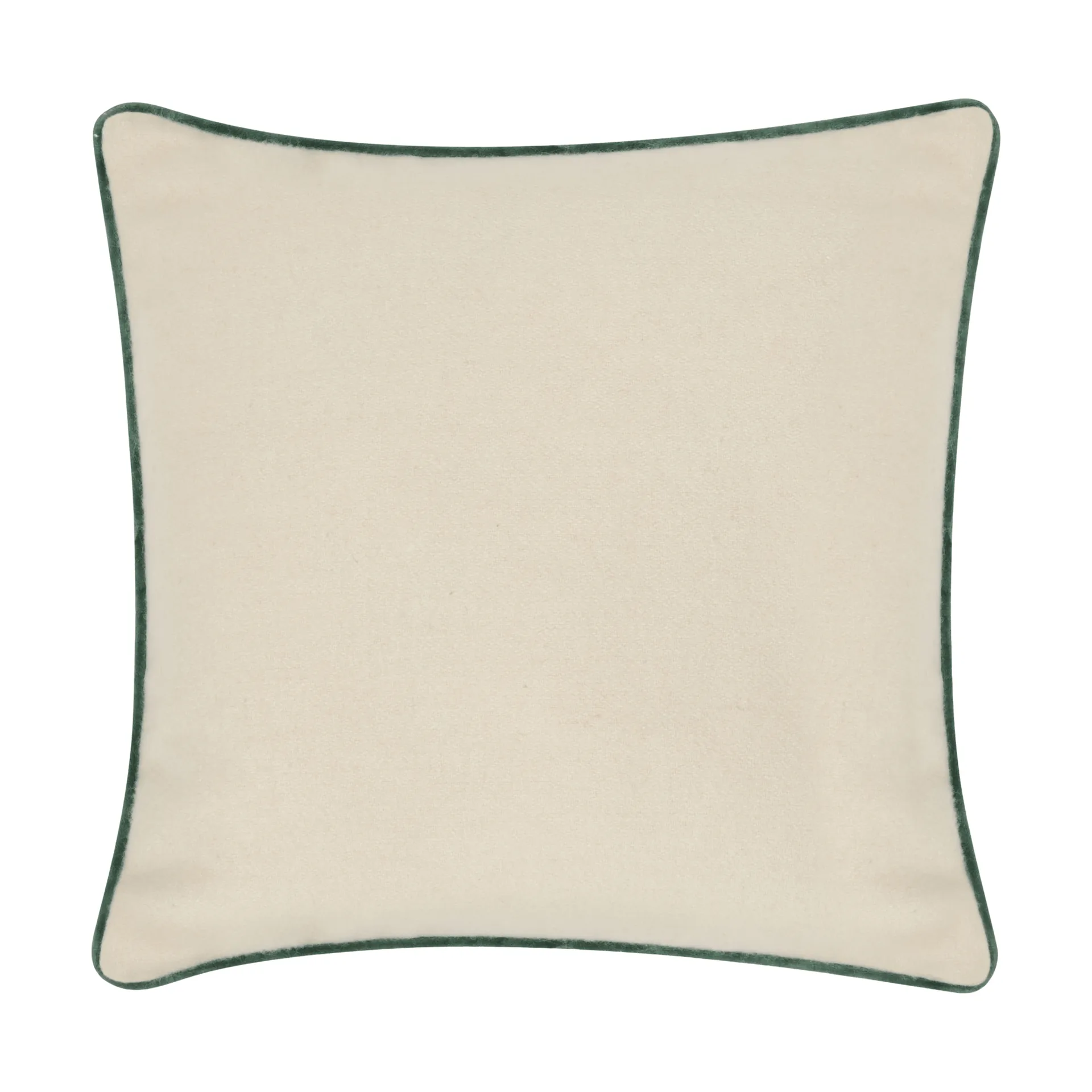 Flower Embroidered Wool Mix kussenhoes 50x50 cm, Light beige-green Lexington