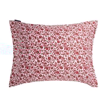 Flower printed cotton sateen kussensloop 50x60 cm - Wit-rood - Lexington