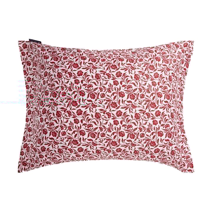 Flower printed cotton sateen kussensloop 50x60 cm, Wit-rood Lexington