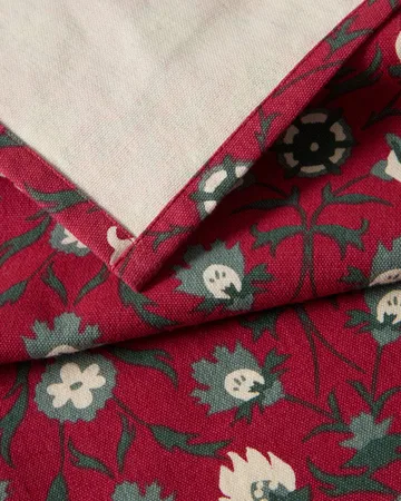 Flower printed servet van biologisch katoen - Red-beige-green - Lexington