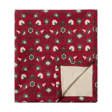 Flower printed tafelkleed van biologisch katoen - Red-beige-green, 150x250 cm - Lexington