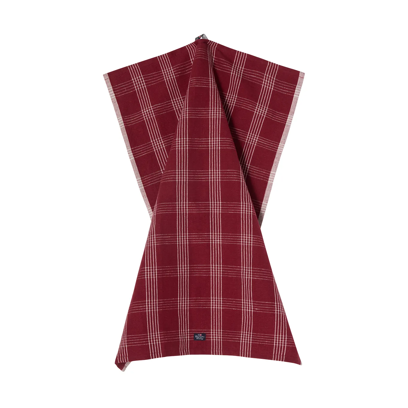 Geruit linnen/katoen keukendoek 50x70 cm, Red-white Lexington