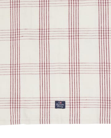 Geruit linnen/katoen keukendoek 50x70 cm - White-red - Lexington