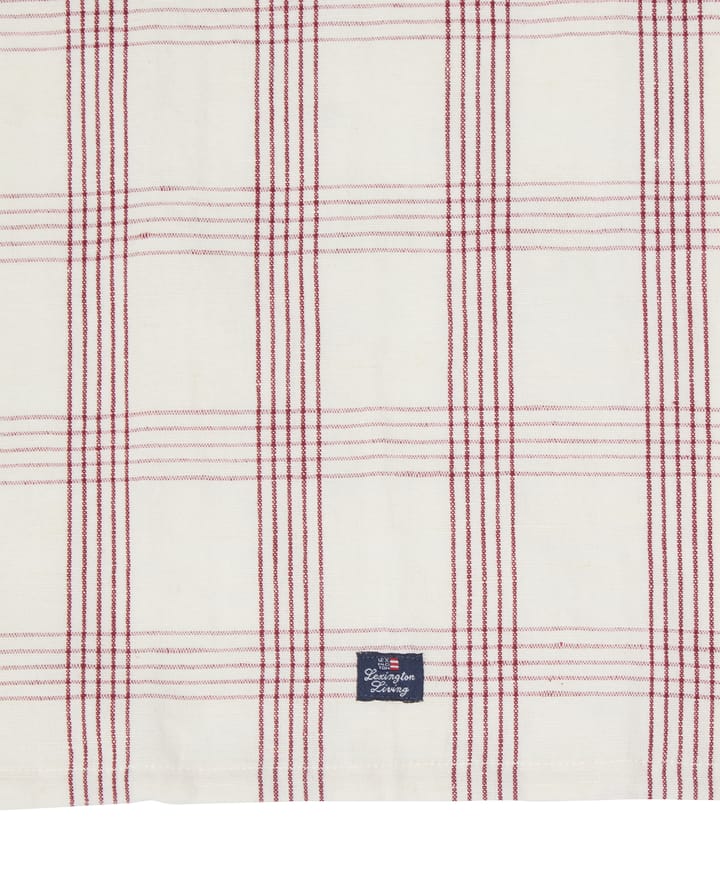 Geruit linnen/katoen keukendoek 50x70 cm, White-red Lexington