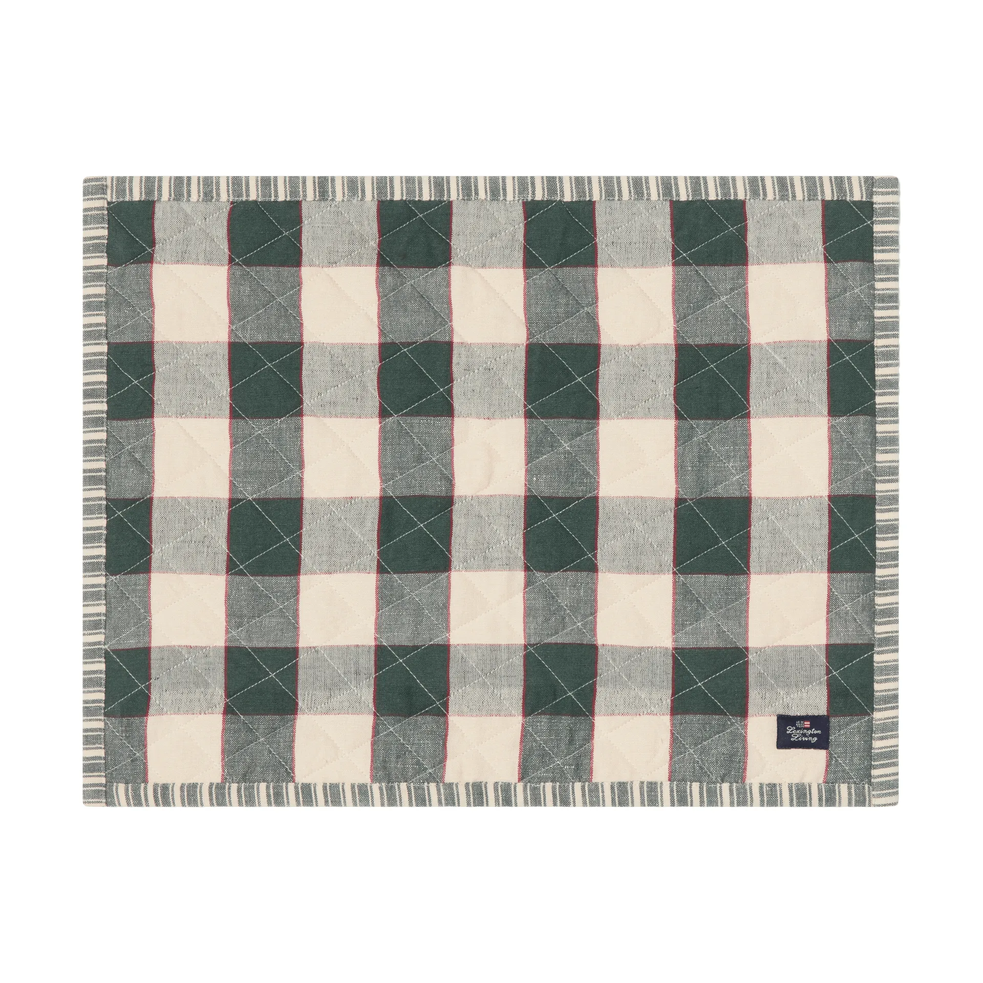 Gewatteerde dubbelzijdige placemat, Green-Light beige-red, 35x45 cm Lexington