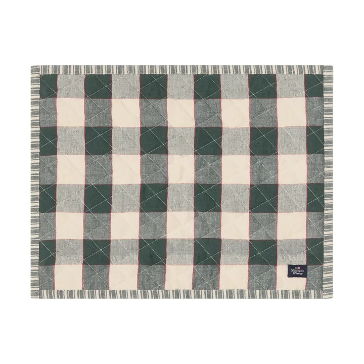 Gewatteerde dubbelzijdige placemat - Green-Light beige-red, 35x45 cm - Lexington