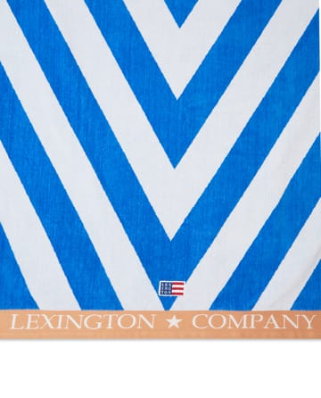 Graphic  Cotton Velour strandhanddoek 100x180 cm - Blauw-wit-beige - Lexington