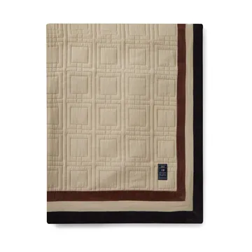 Graphic Quilted Organic Cotton sprei 240x260 cm - Light beige-brown-dark gray - Lexington