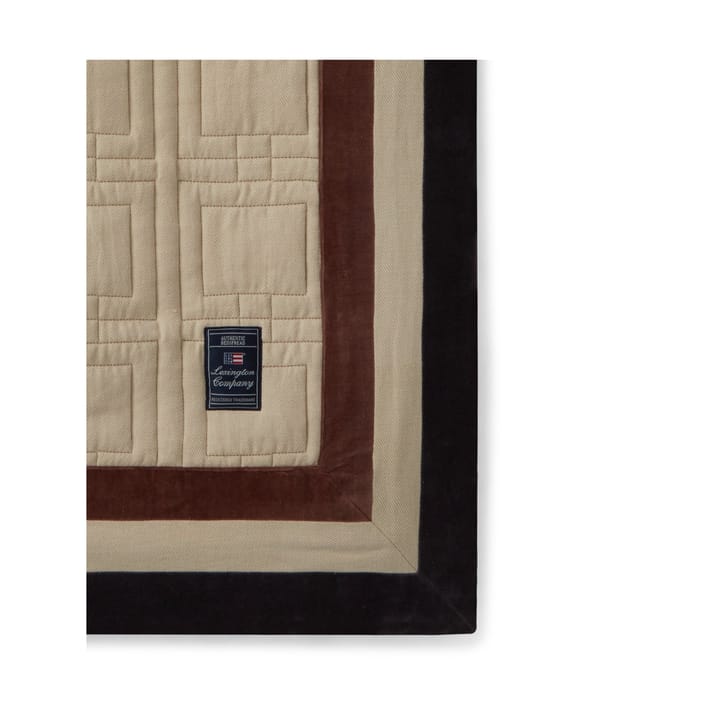 Graphic Quilted Organic Cotton sprei 240x260 cm - Light beige-brown-dark gray - Lexington
