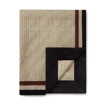 Graphic Quilted Organic Cotton sprei 240x260 cm - Light beige-brown-dark gray - Lexington