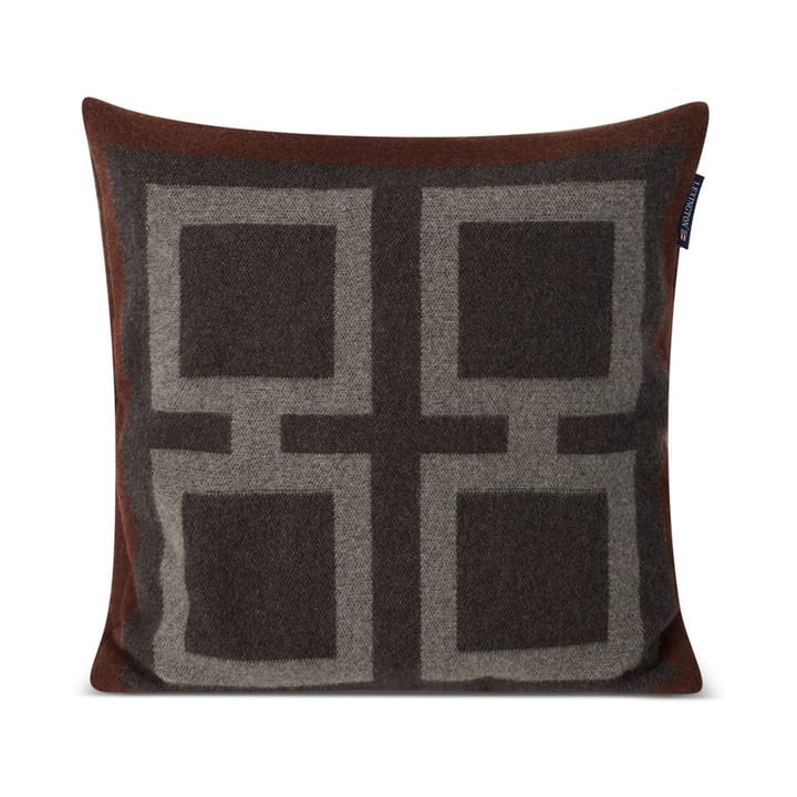 Graphic Recycled Wool kussenhoes 50x50 cm - Dark gray-white-brown - Lexington