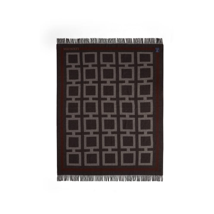 Graphic Recycled Wool plaid 130x170 cm - Dark gray-white-brown - Lexington