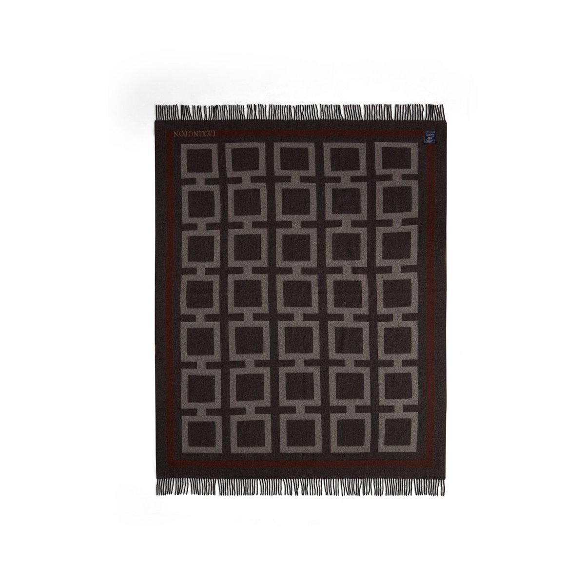 Lexington Graphic Recycled Wool plaid 130x170 cm Dark gray-white-brown