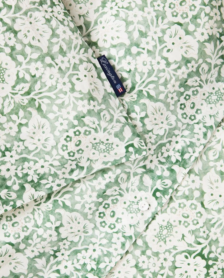 Green Floral Printed Cotton Sateen Beddengoedset - 50x60 cm, 220x220 cm - Lexington