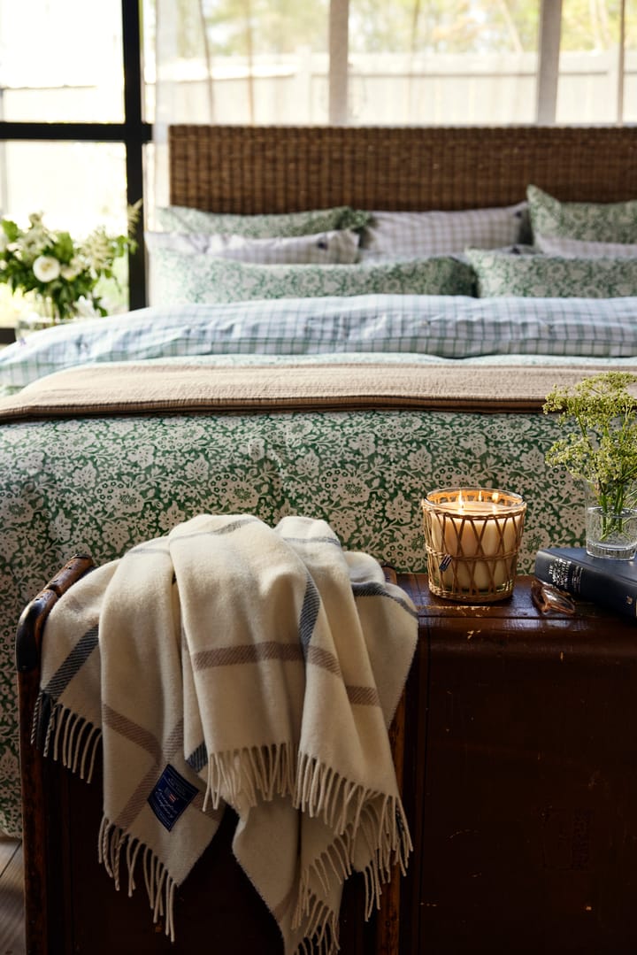 Green Floral Printed Cotton Sateen Beddengoedset, 50x60 cm, 220x220 cm Lexington